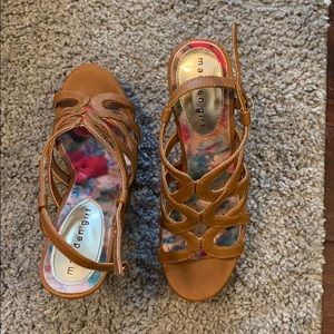 Cognac Paris Elmaa Cork Platform Wedge Sandals